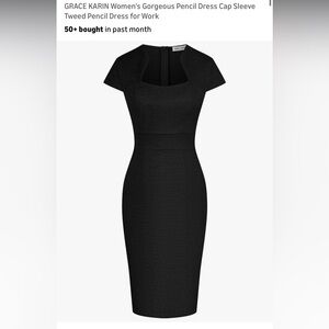Grace Karin Classic Black Midi Dress